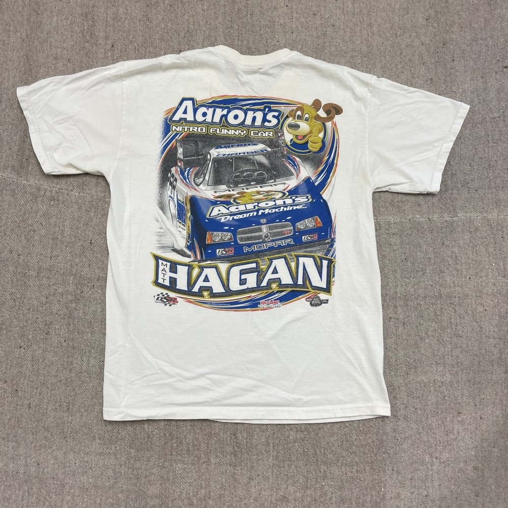 Vintage Matt Hagan Racing T Shirt Men Large White 2012 Gildan